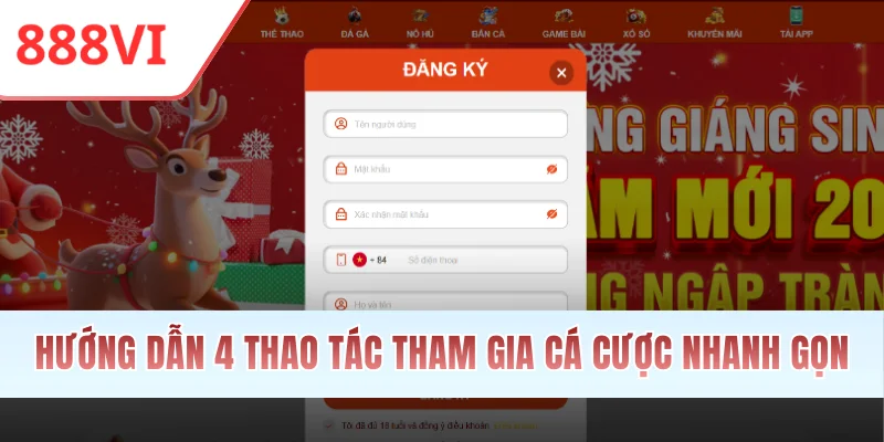 Hướng dẫn 4 thao tác tham gia cá cược nhanh gọn